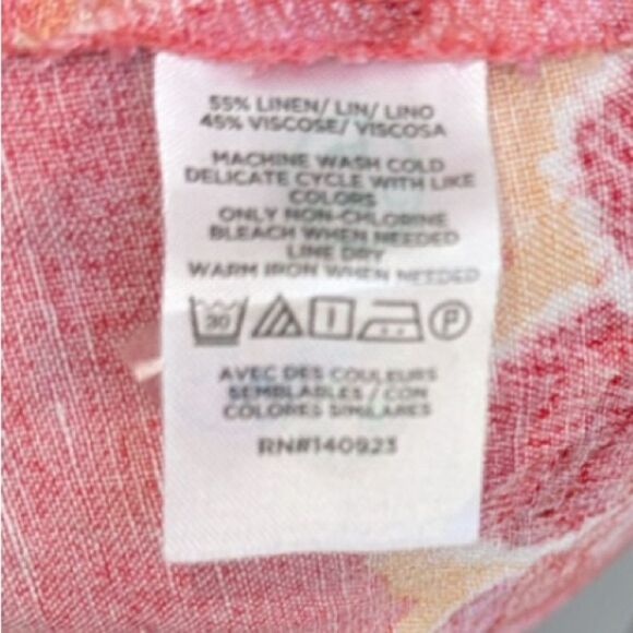 LOFT Textured Floral Linen Blend Strappy Maxi Dress SZ 10 - Picture 6 of 13